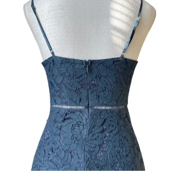 ASTR The Label Lattice Inset Lace spaghetti strap boho party event dress - Picture 13 of 16